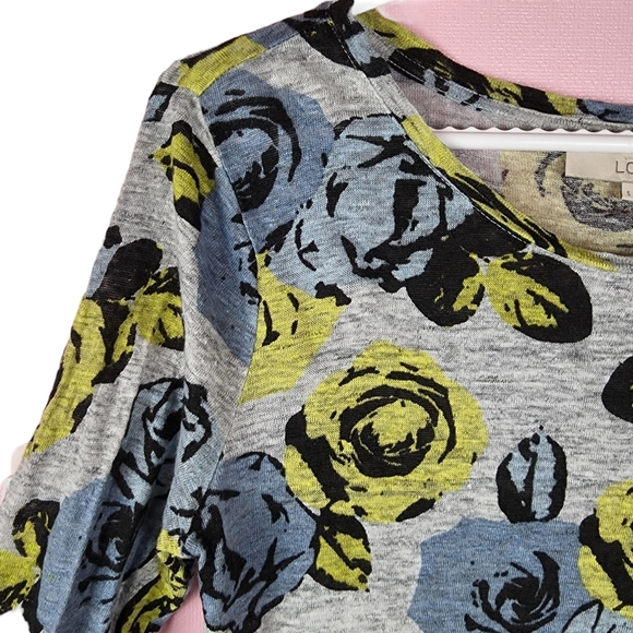 Anne Taylor Loft 100% Linen floral top - Picture 4 of 5